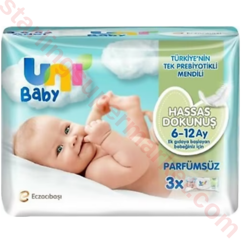 UNI BABY ISLAK HAVLU HASSAS DOKUNUS 3*52 LI