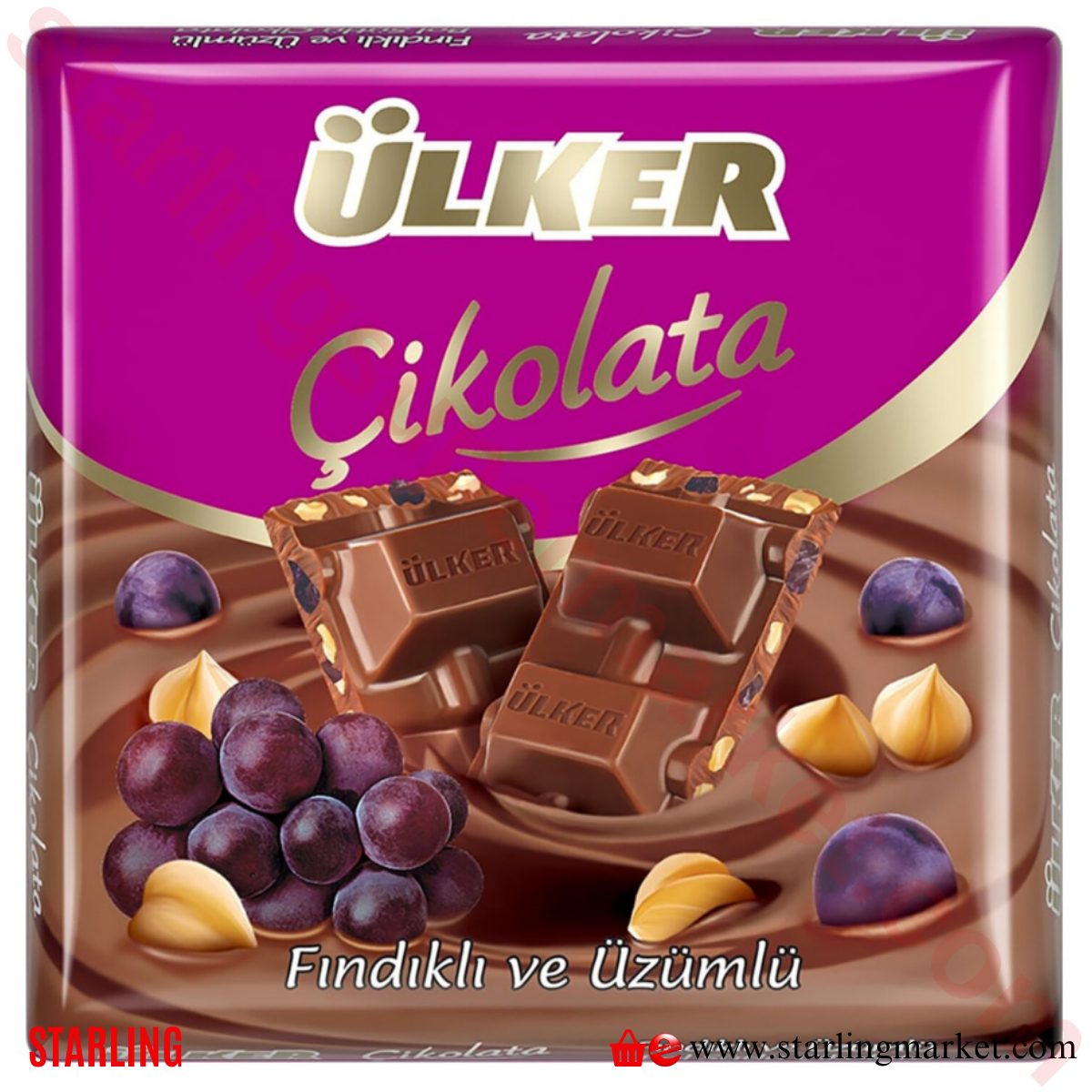 ULKER CIKOLATA FINDIK UZUM KARE 60 G