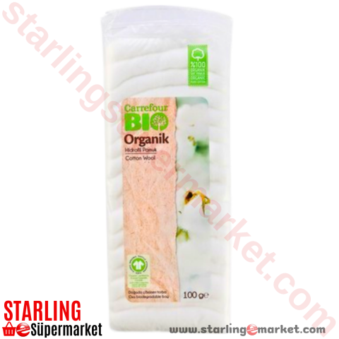 CARREFOUR BIO ORGANIK HIDROFIL PAMUK 100 G