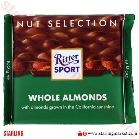 RITTER SPORT WHOLE ALMONDS 100 G