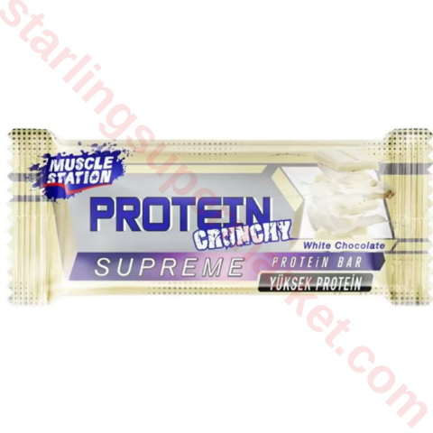 MUSCLE STATION PROTEIN CRUNCHY BAR WHITE CHO. 40 G